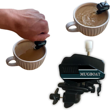 The MugBoat - Vintage Wind Up Outboard Motor Coffee Mug Mixer Fishing Boating Lover Gag Gift Fathers Day Present-0